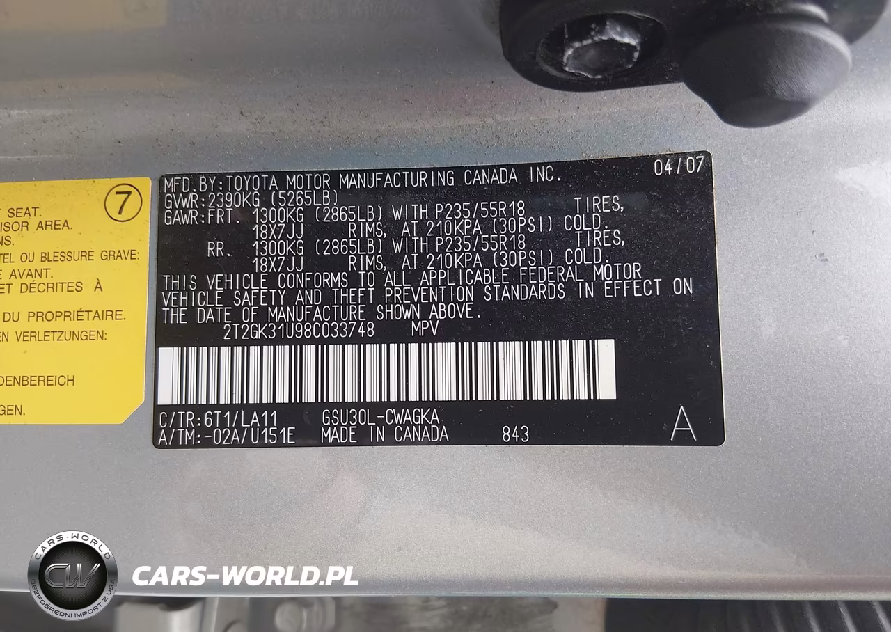 2008 Lexus Rx 350 VIN:2T2GK31U98C033748 - 9