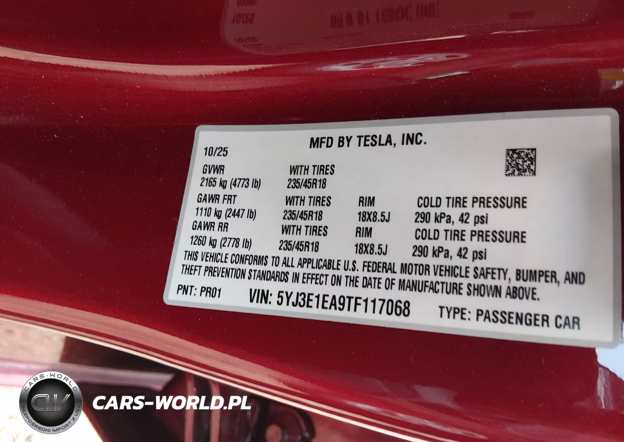 2026 Tesla Model 3 Premium Rear-Wheel Drive-Rear-Wheel Drive VIN:5YJ3E1EA9TF117068 - 9