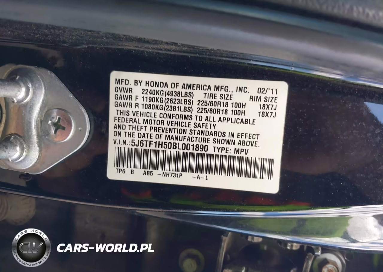 2011 Honda Accord Crosstour Ex-L VIN:5J6TF1H50BL001890 - 9