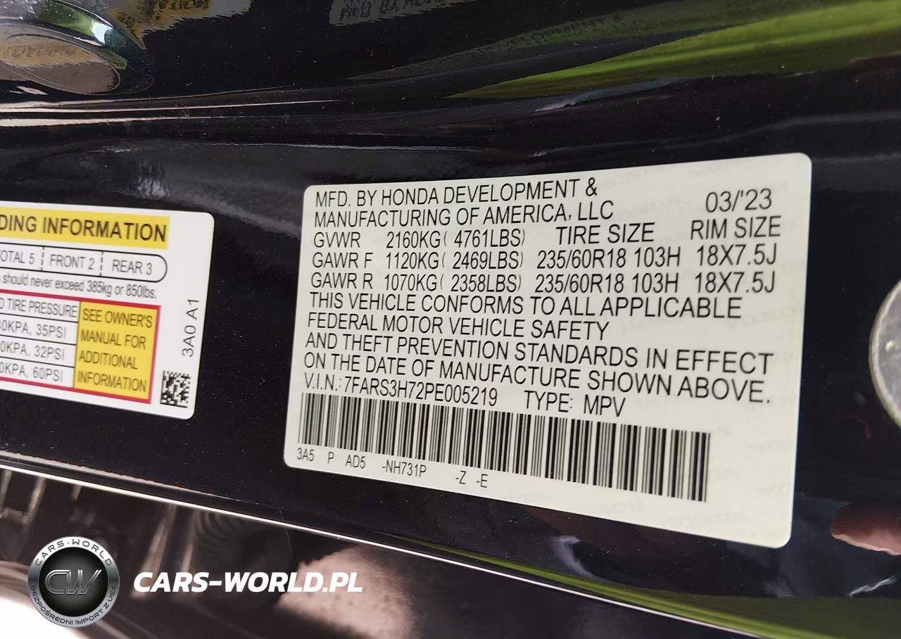 2023 Honda Cr-V Ex-L 2Wd VIN:7FARS3H72PE005219 - 9