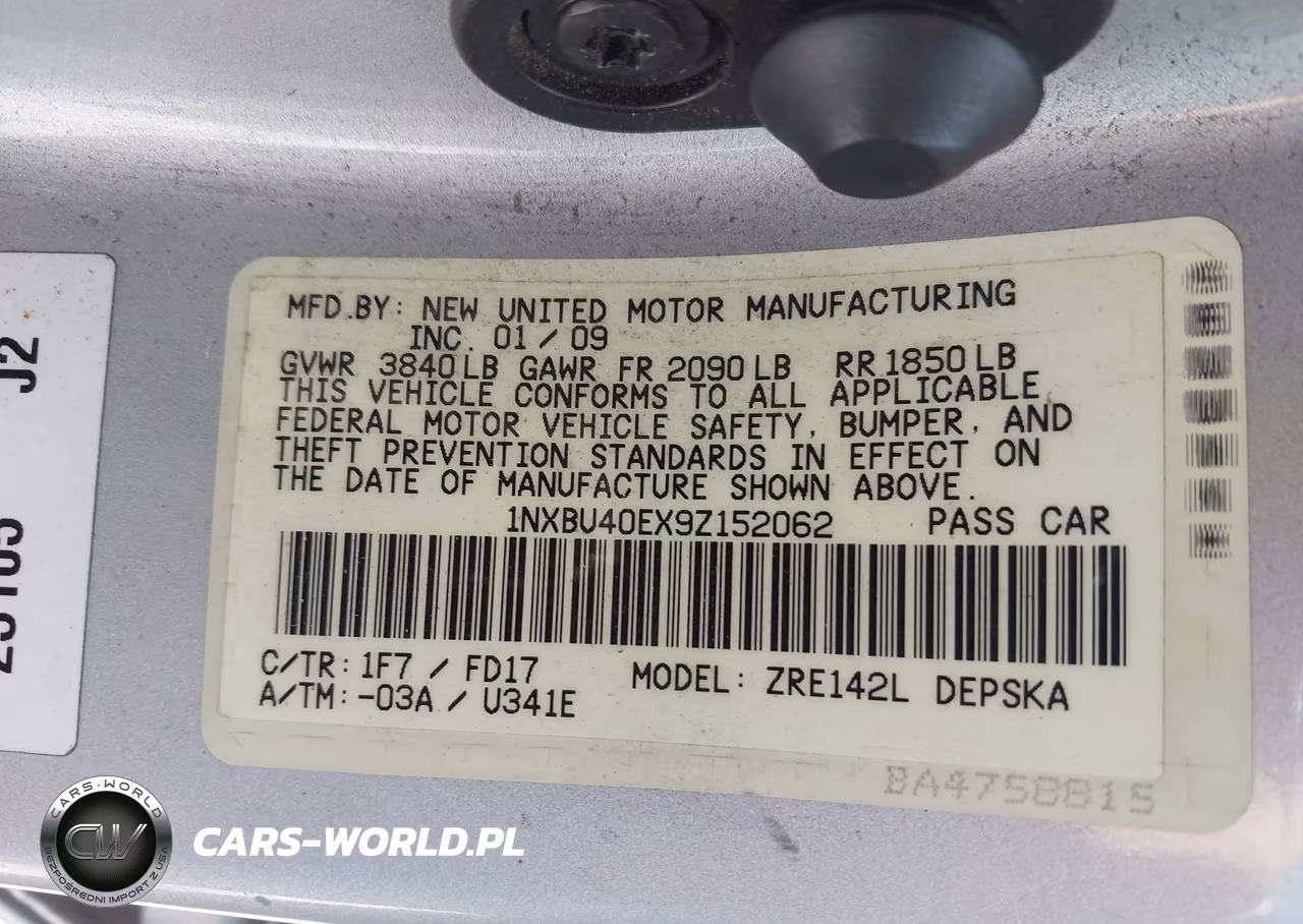2009 Toyota Corolla S VIN:1NXBU40EX9Z152062 - 9