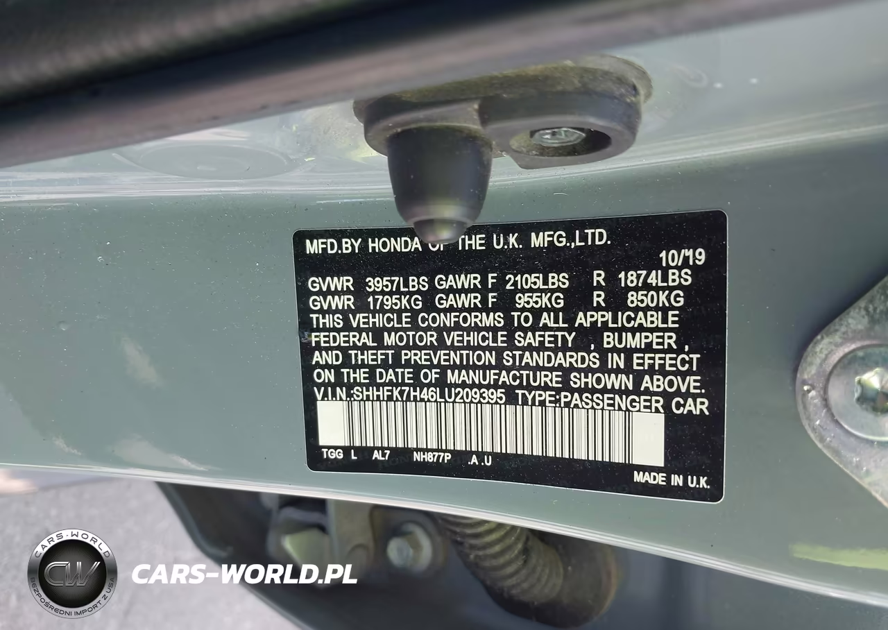 2020 Honda Civic Sport VIN:SHHFK7H46LU209395 - 9