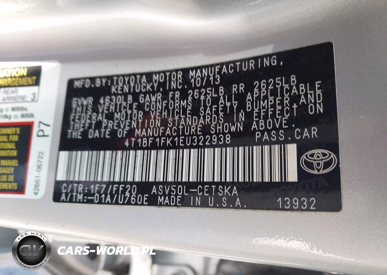 2014 Toyota Camry Se VIN:4T1BF1FK1EU322938 - 9
