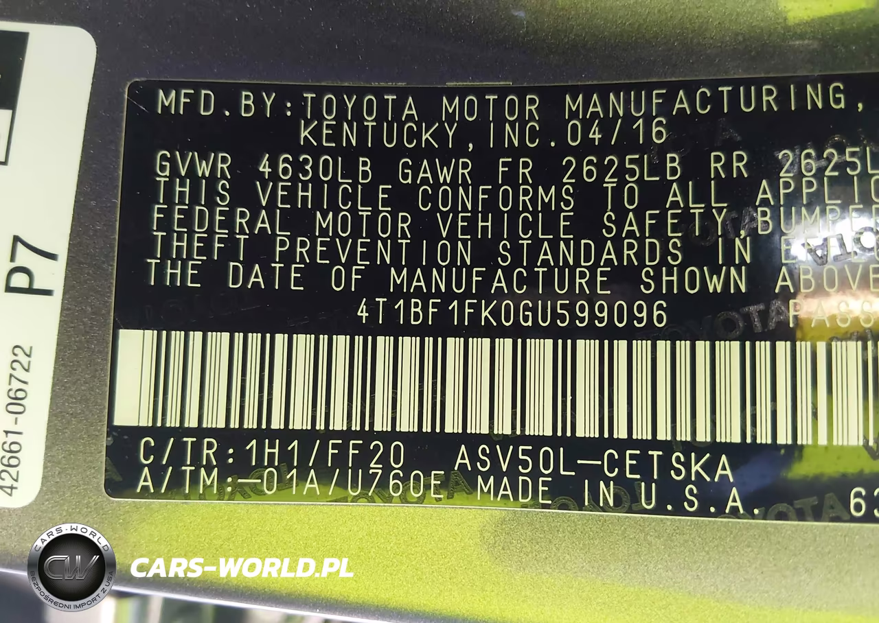 2016 Toyota Camry Se VIN:4T1BF1FK0GU599096 - 9