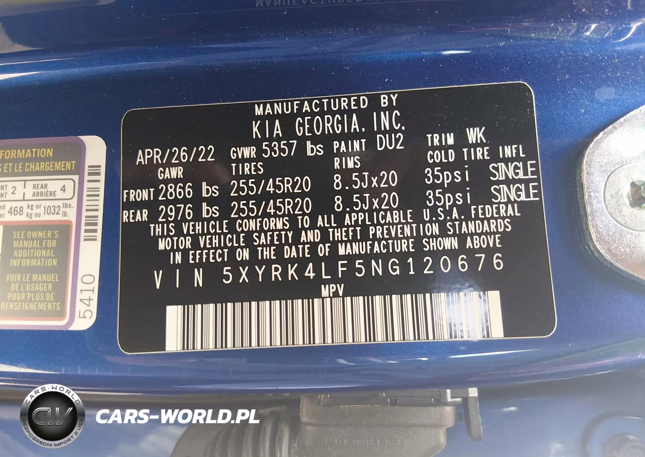 2022 Kia Sorento Sx VIN:5XYRK4LF5NG120676 - 9