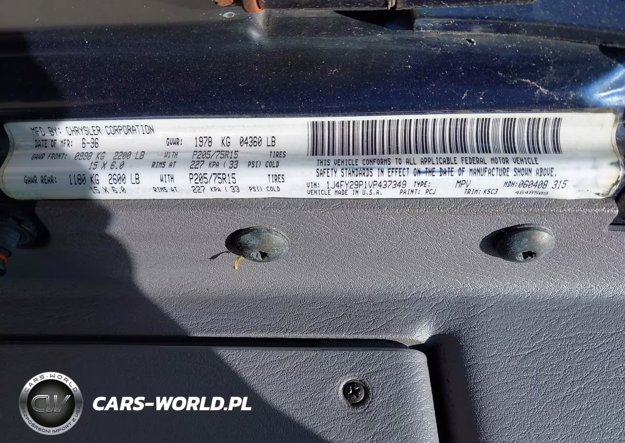1997 Jeep Wrangler Se VIN:1J4FY29P1VP437349 - 9