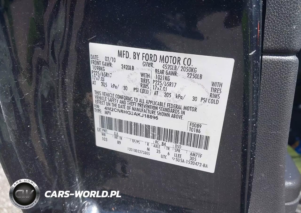 2010 Mercury Mariner Premier VIN:4M2CN8HG3AKJ18896 - 9