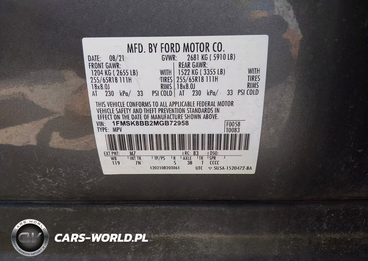 2021 Ford Explorer VIN:1FMSK8BB2MGB72958 - 9