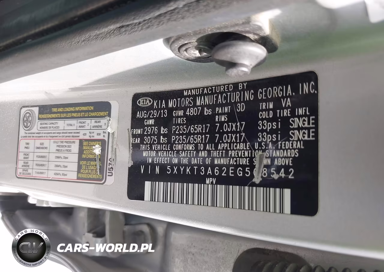 2014 Kia Sorento Lx VIN:5XYKT3A62EG508542 - 9
