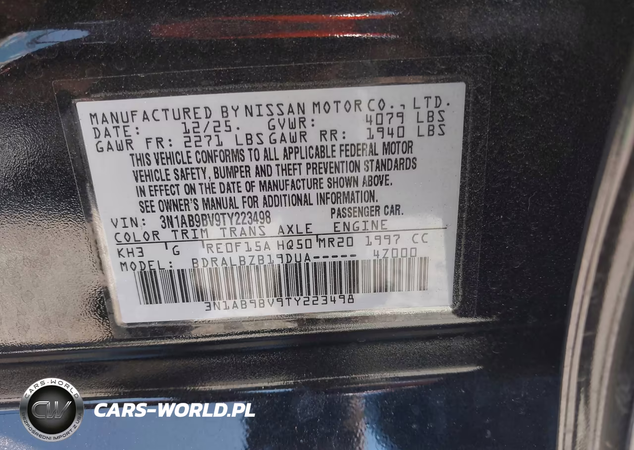 2026 Nissan Sentra S VIN:3N1AB9BV9TY223498 - 9