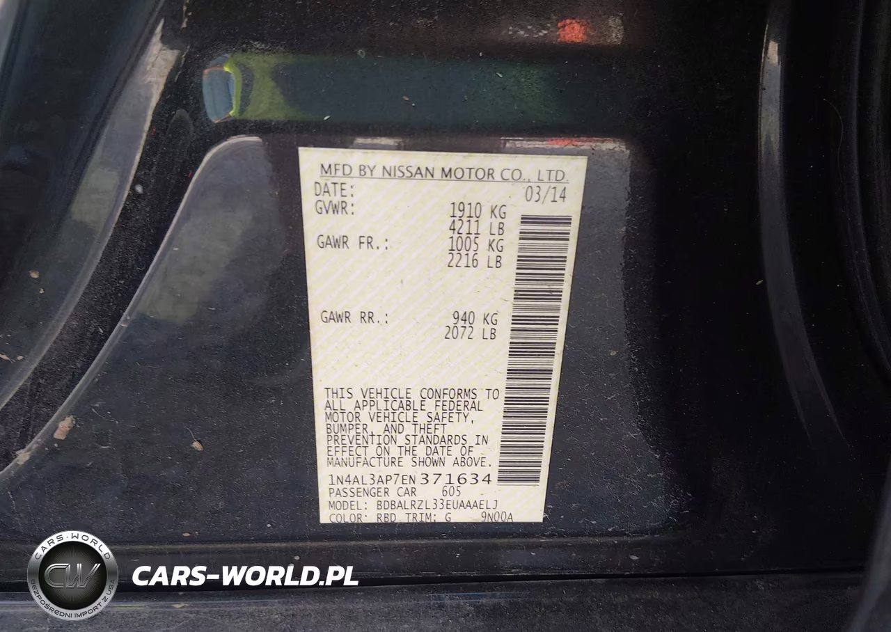 2014 Nissan Altima 2.5 S VIN:1N4AL3AP7EN371634 - 9