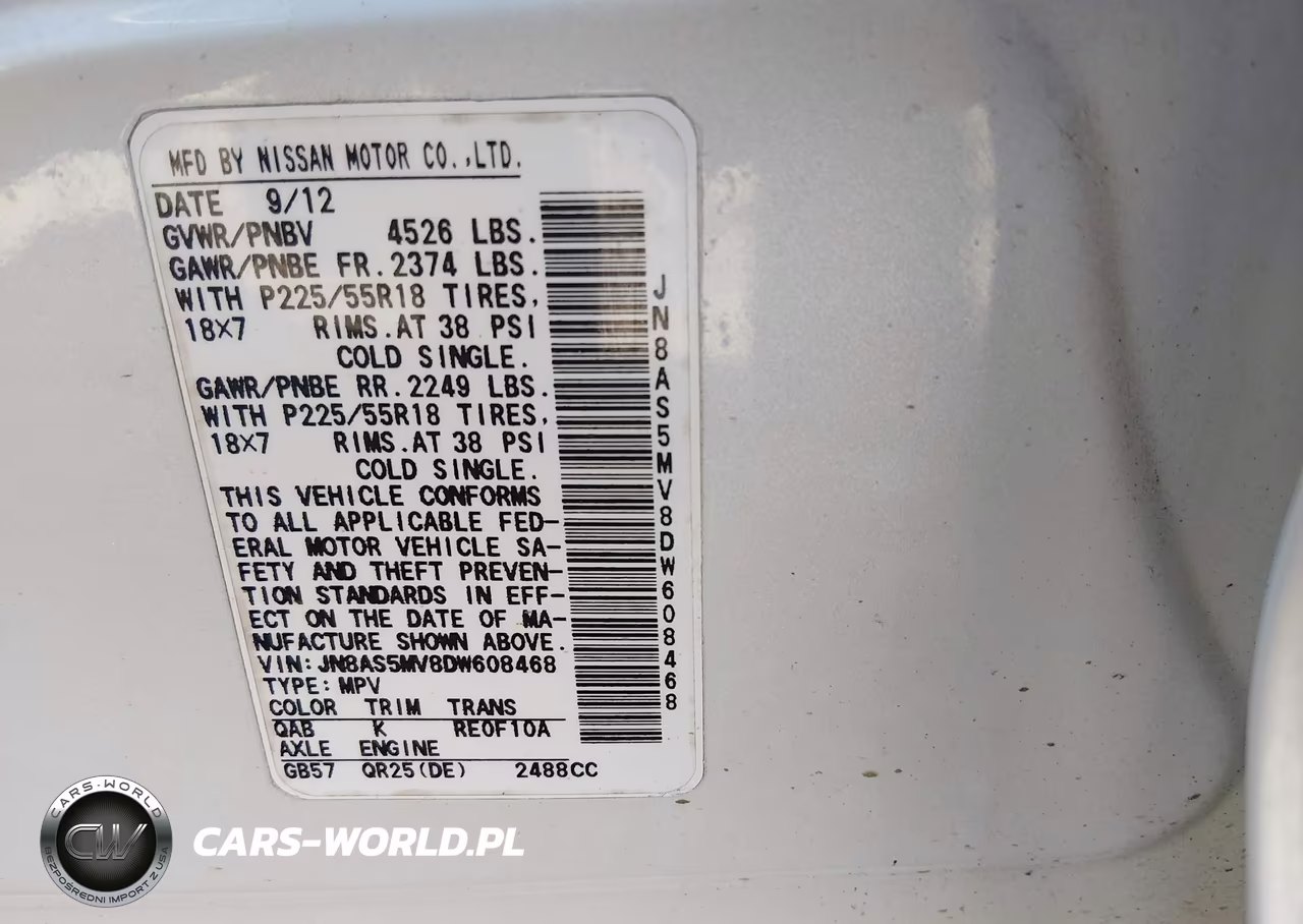 2013 Nissan Rogue Sv W-Sl Pkg VIN:JN8AS5MV8DW608468 - 9