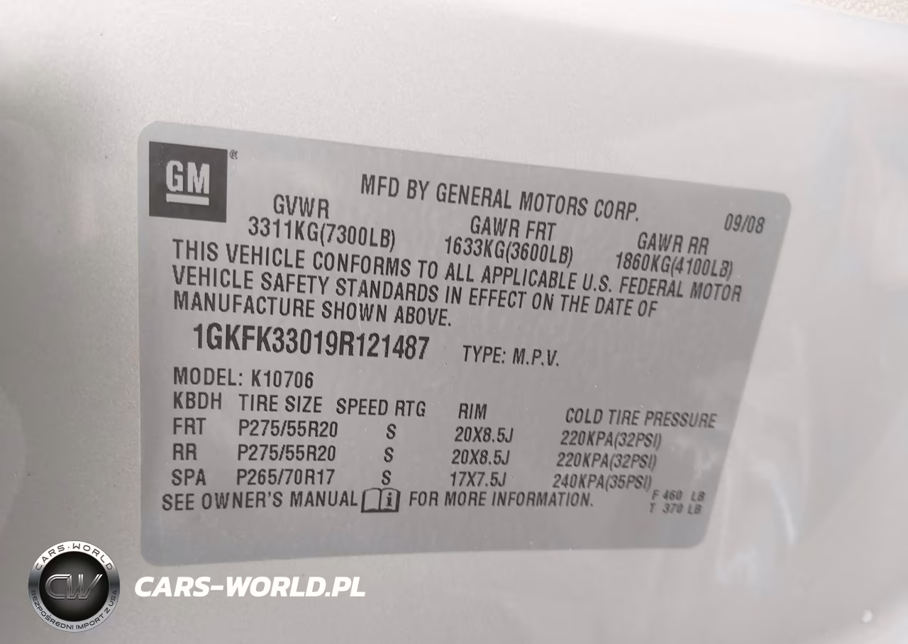 2009 GMC Yukon Slt2 VIN:1GKFK33019R121487 - 9
