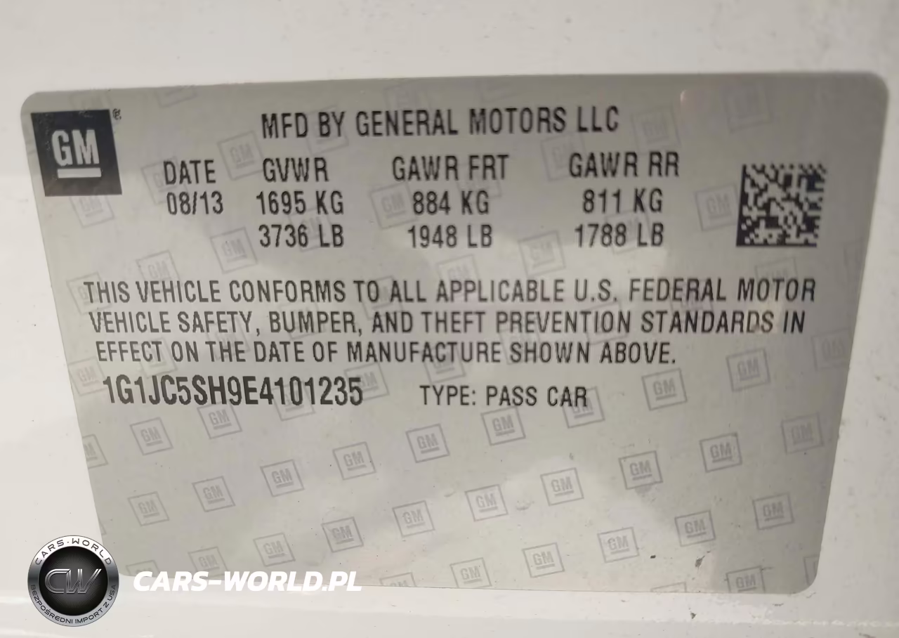 2014 Chevrolet Sonic Lt Auto VIN:1G1JC5SH9E4101235 - 9