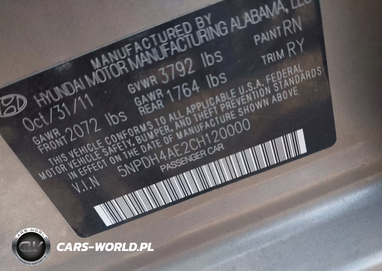 2012 Hyundai Elantra Limited VIN:5NPDH4AE2CH120000 - 9