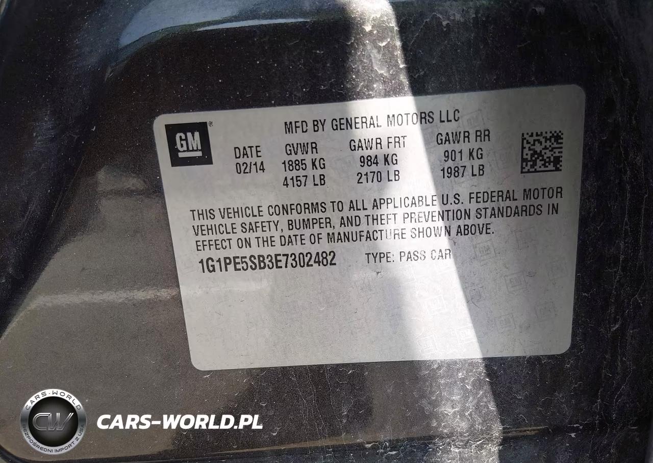 2014 Chevrolet Cruze 2Lt Auto VIN:1G1PE5SB3E7302482 - 8