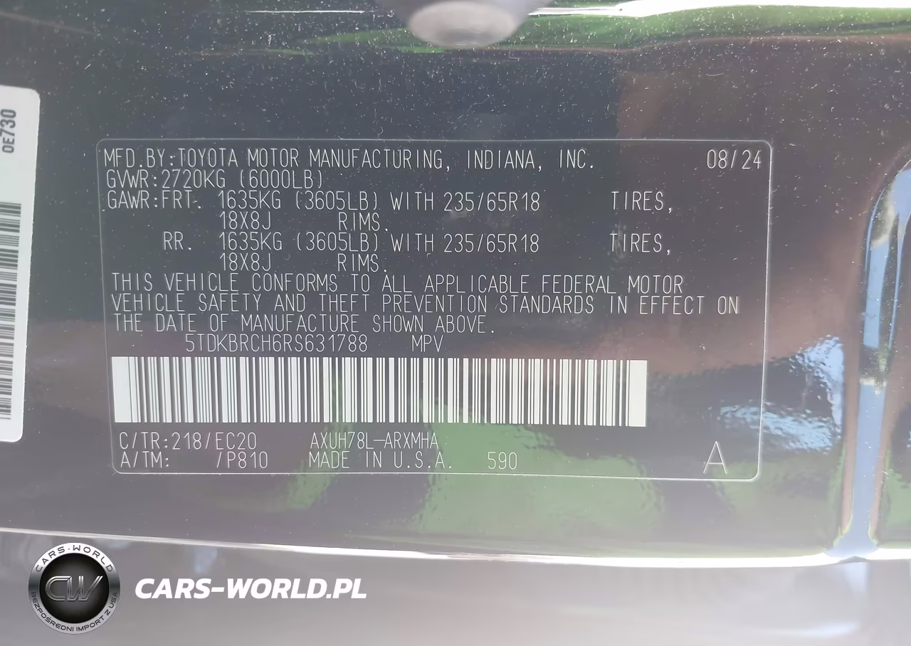 2024 Toyota Highlander Hybrid Xle Nightshade VIN:5TDKBRCH6RS631788 - 7