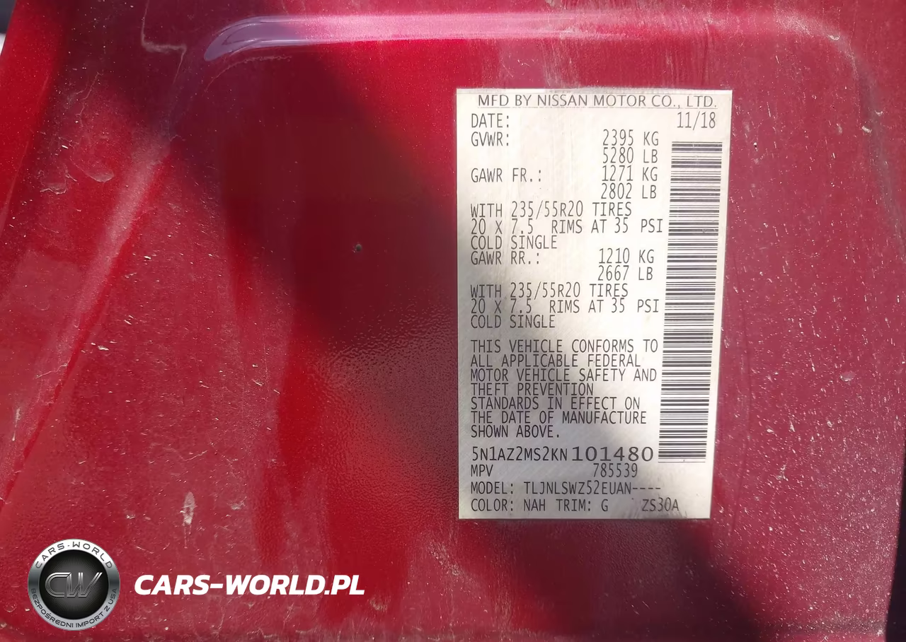 2019 Nissan Murano Platinum VIN:5N1AZ2MS2KN101480 - 9
