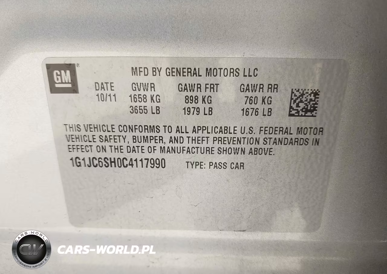 2012 Chevrolet Sonic 2Lt VIN:1G1JC6SH0C4117990 - 9