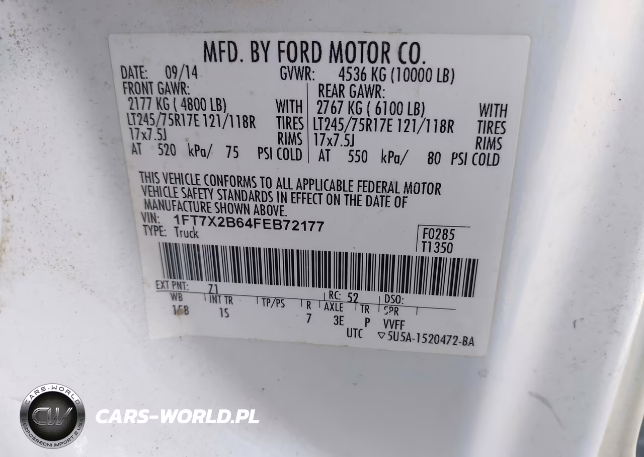 2015 Ford F-250 Xl VIN:1FT7X2B64FEB72177 - 9