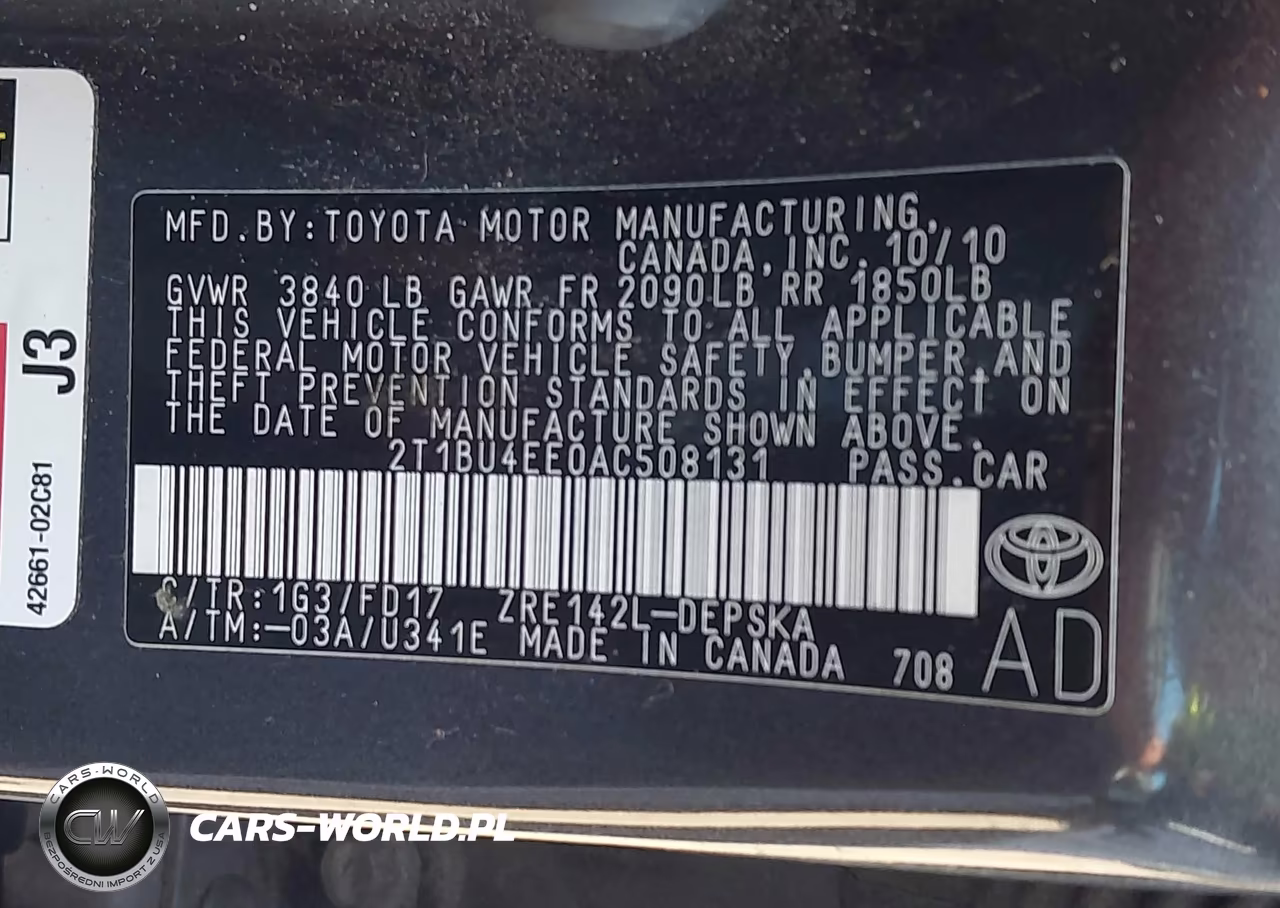 2010 Toyota Corolla S VIN:2T1BU4EE0AC508131 - 9