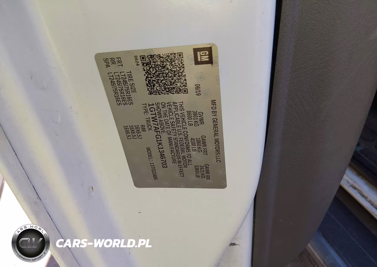 2019 GMC Savana 2500 Work Van VIN:1GTW7AFG1K1346703 - 9