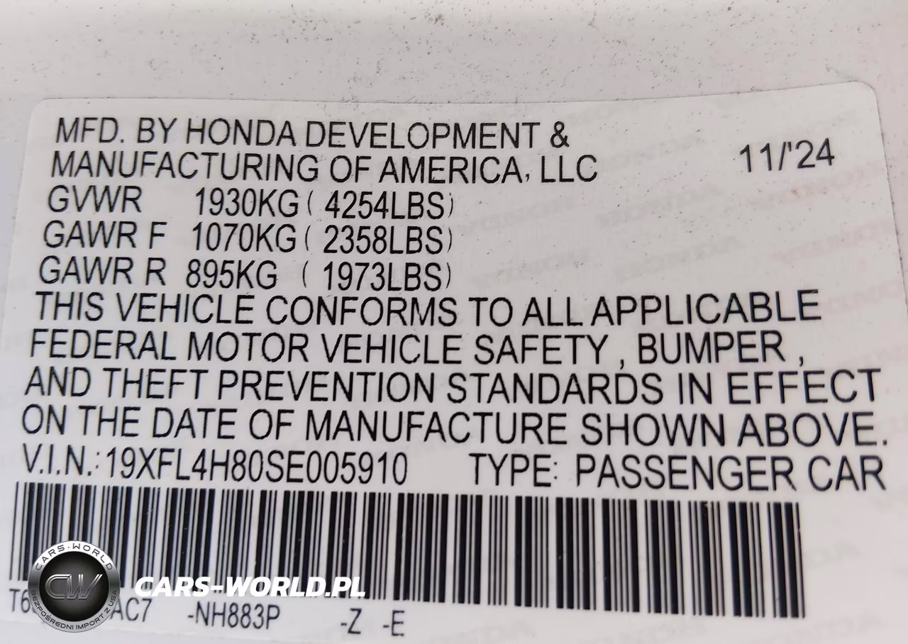 2025 Honda Civic Hybrid Sport VIN:19XFL4H80SE005910 - 9