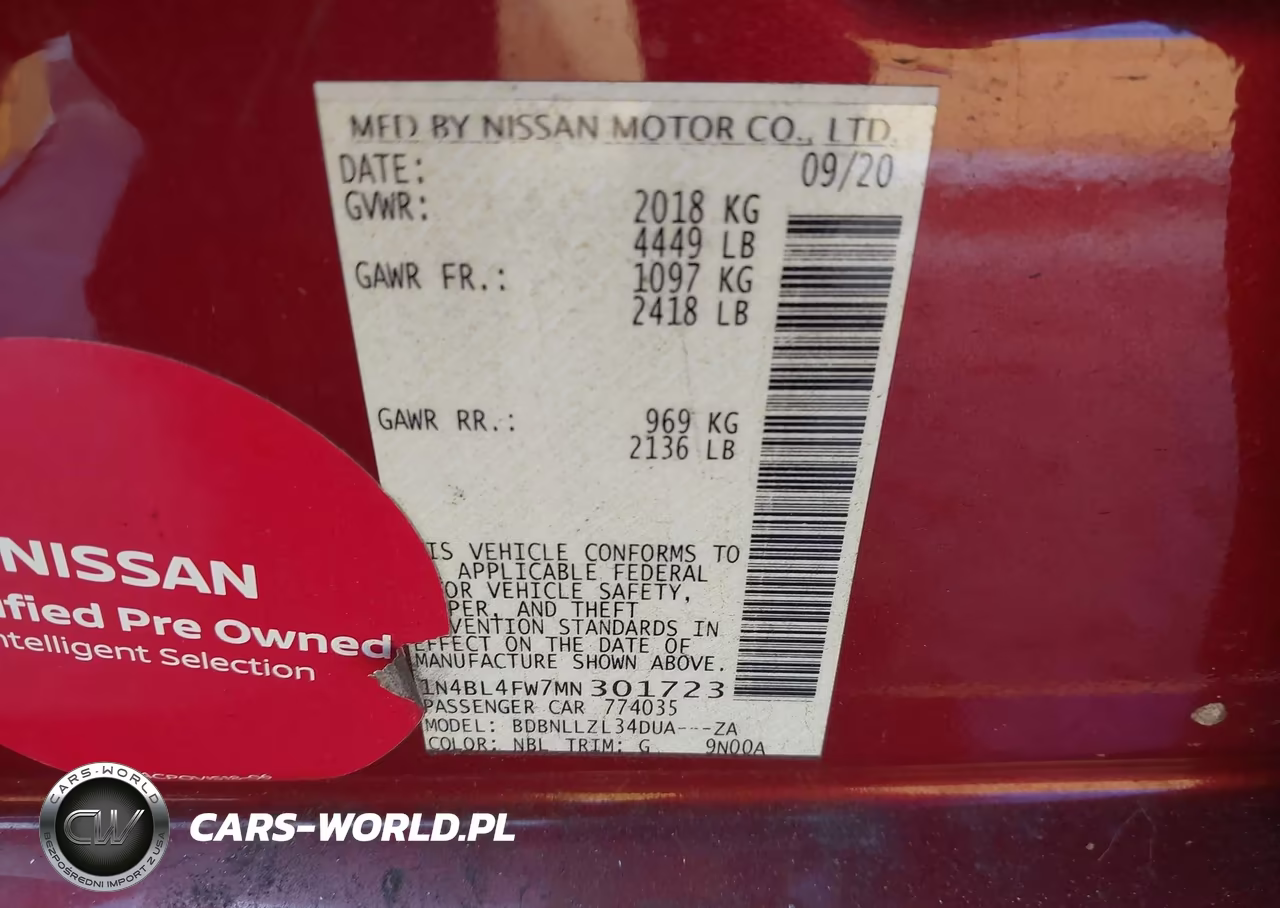 2021 Nissan Altima Platinum Intelligent Awd VIN:1N4BL4FW7MN301723 - 9