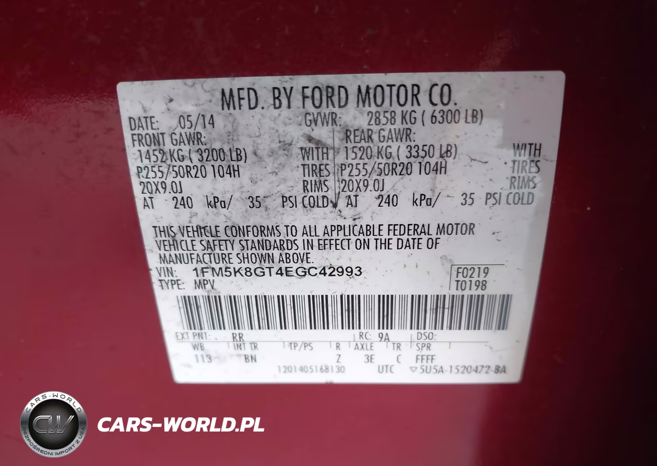 2014 Ford Explorer Sport VIN:1FM5K8GT4EGC42993 - 9