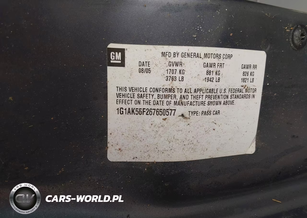 2006 Chevrolet Cobalt Ls VIN:1G1AK55F267650577 - 9