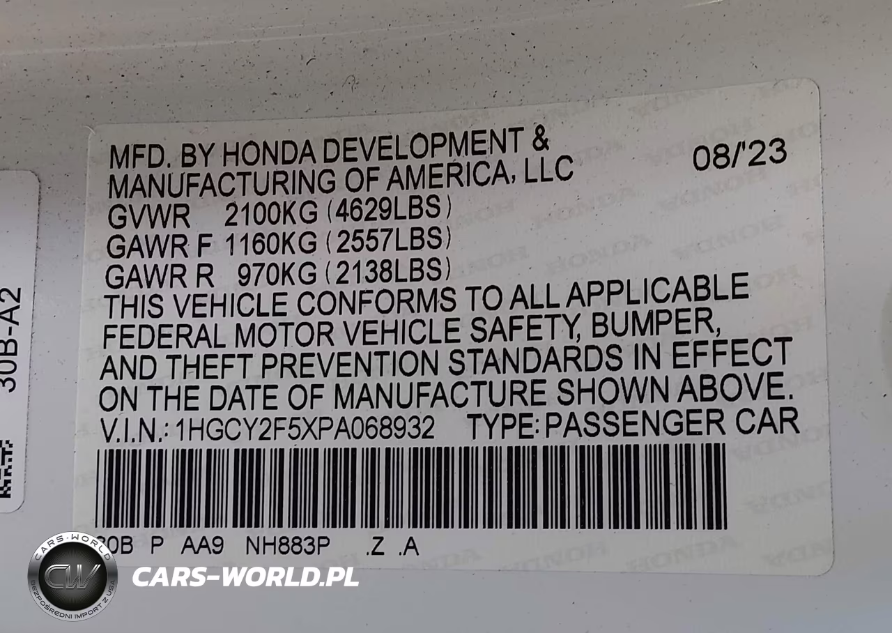 2023 Honda Accord Hybrid Sport VIN:1HGCY2F5XPA068932 - 9