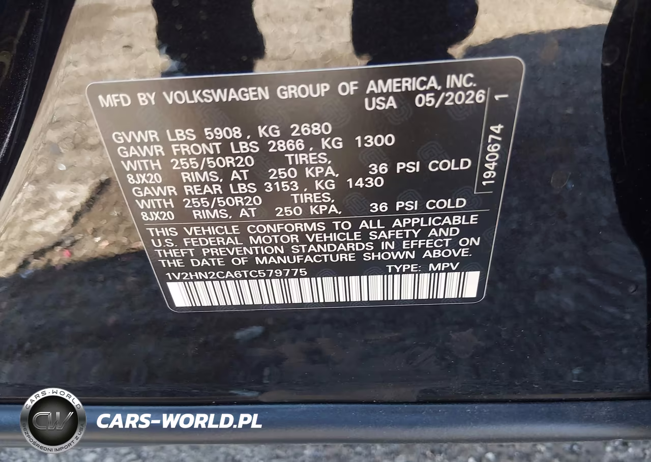 2026 Volkswagen Atlas Se With Technology VIN:1V2HN2CA6TC579775 - 9