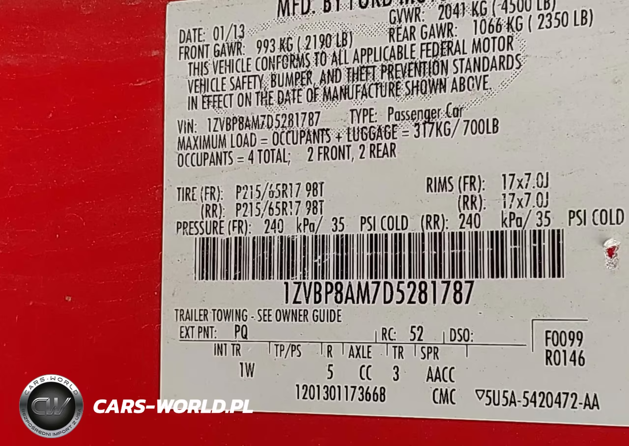 2013 Ford Mustang V6 VIN:1ZVBP8AM7D5281787 - 9