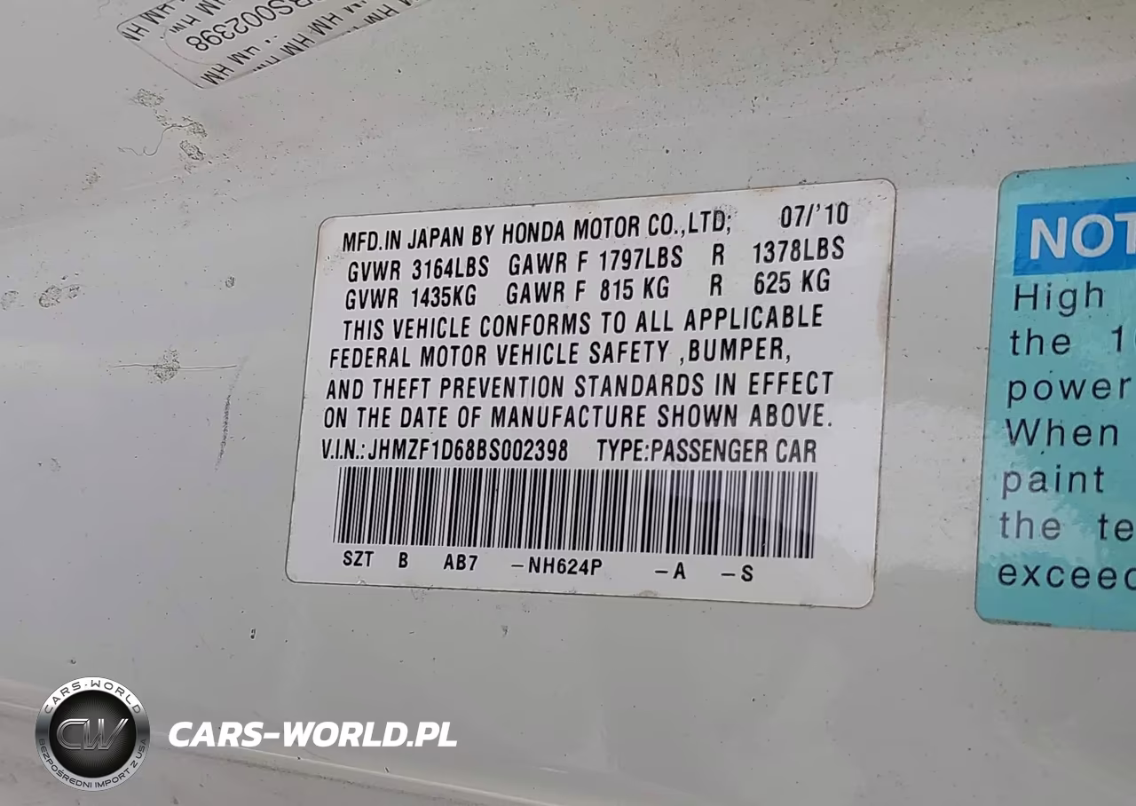 2011 Honda Cr-Z Ex VIN:JHMZF1D68BS002398 - 9