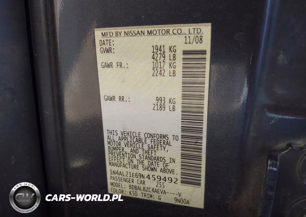 2009 Nissan Altima 2.5 S VIN:1N4AL21E69N459492 - 9