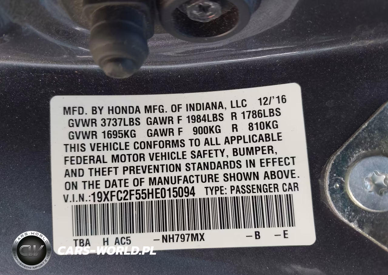 2017 Honda Civic Lx VIN:19XFC2F55HE015094 - 9