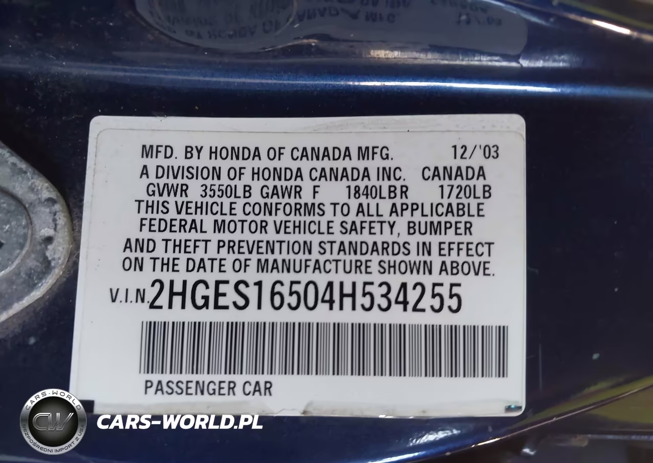 2004 Honda Civic Lx VIN:2HGES16504H534255 - 9
