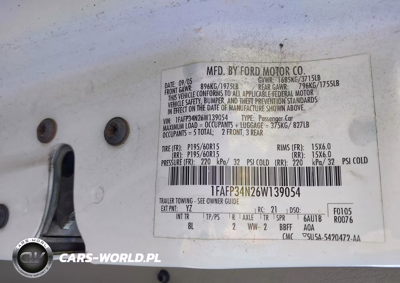 2006 Ford Focus Zx4 VIN:1FAFP34N26W139054 - 9