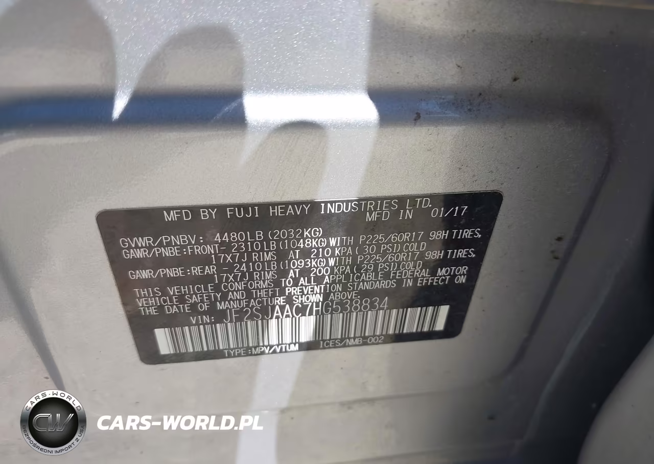 2017 Subaru Forester 2.5I VIN:JF2SJAAC7HG538834 - 9