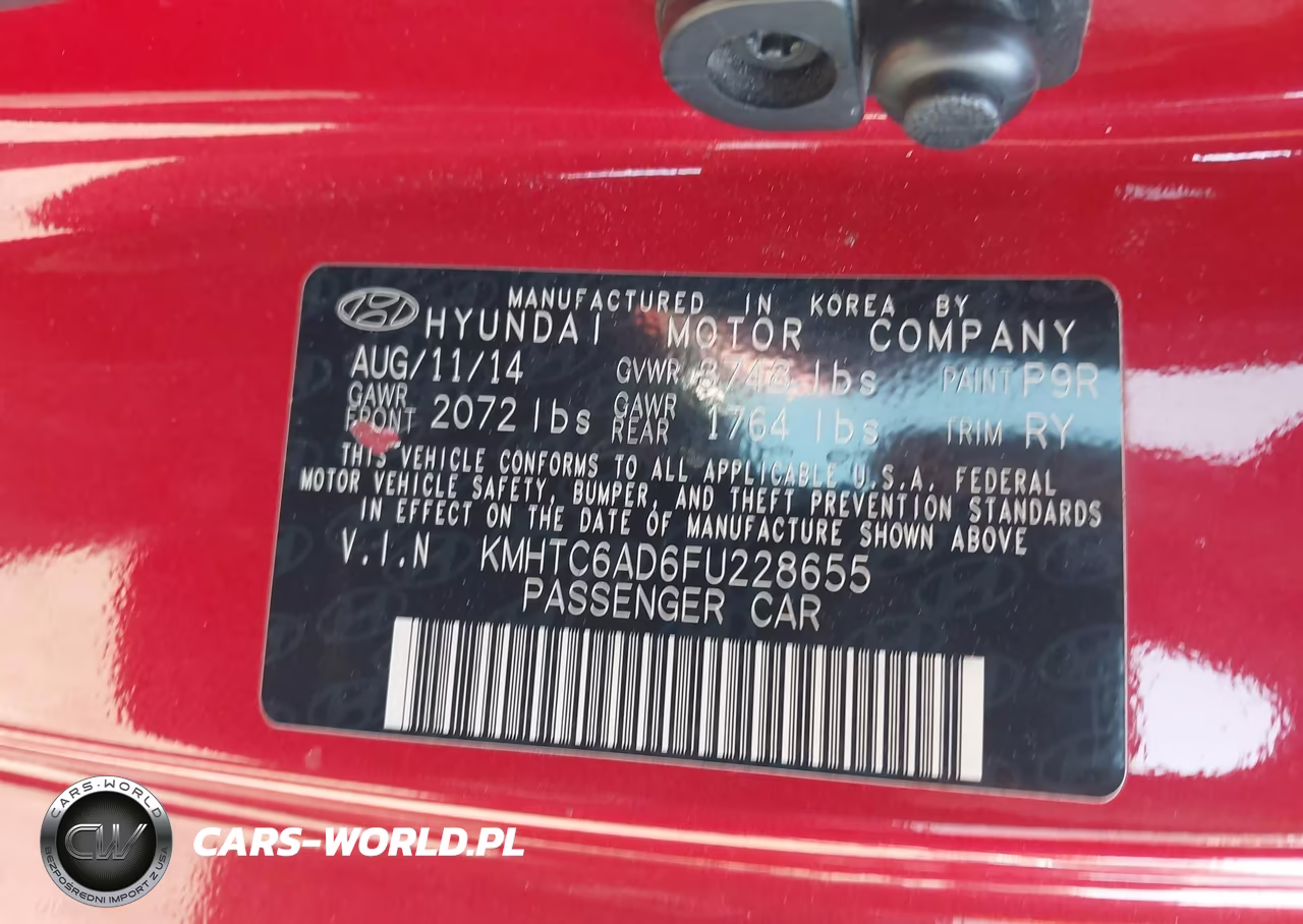 2015 Hyundai Veloster Flex VIN:KMHTC6AD6FU228655 - 9