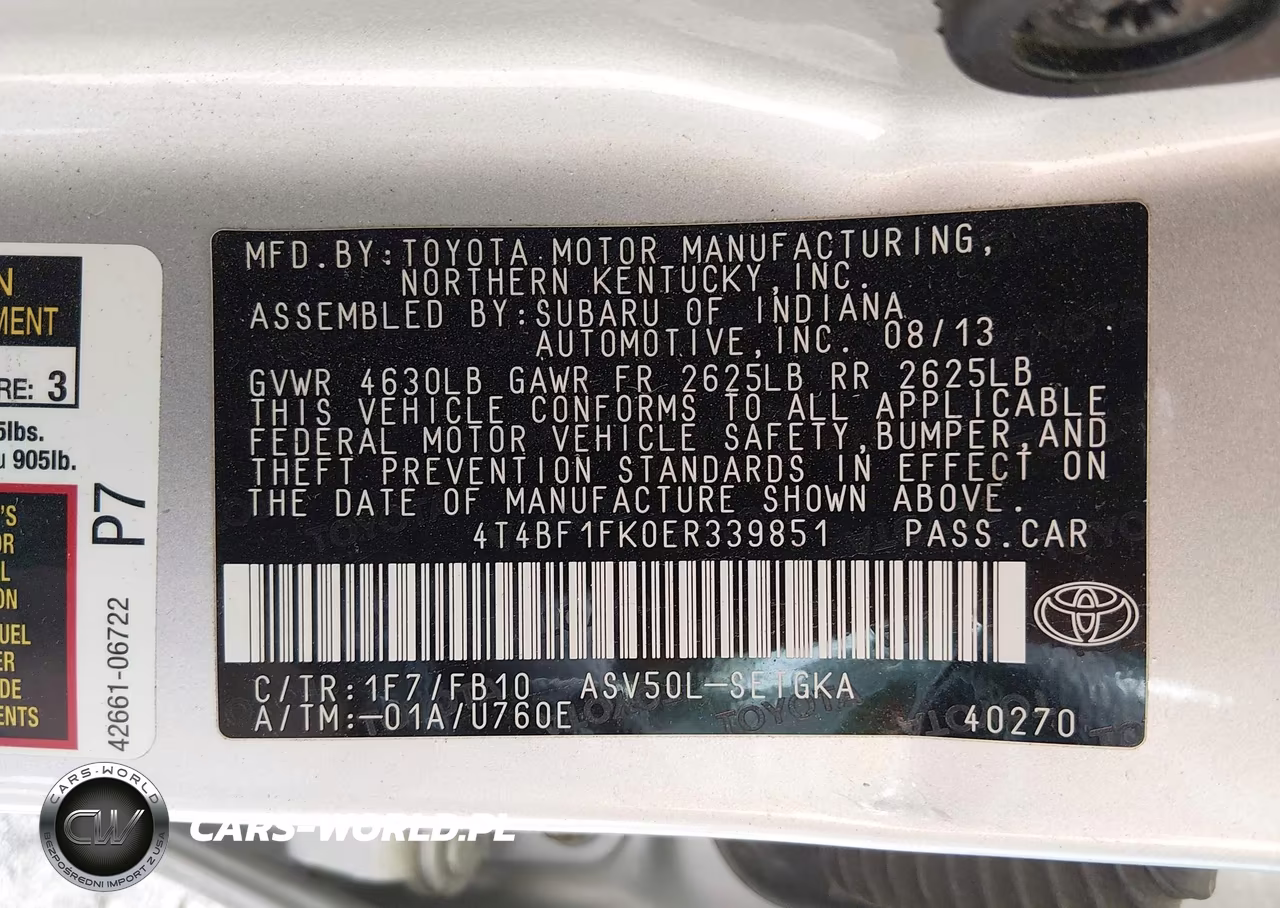 2014 Toyota Camry Xle VIN:4T4BF1FK0ER339851 - 9