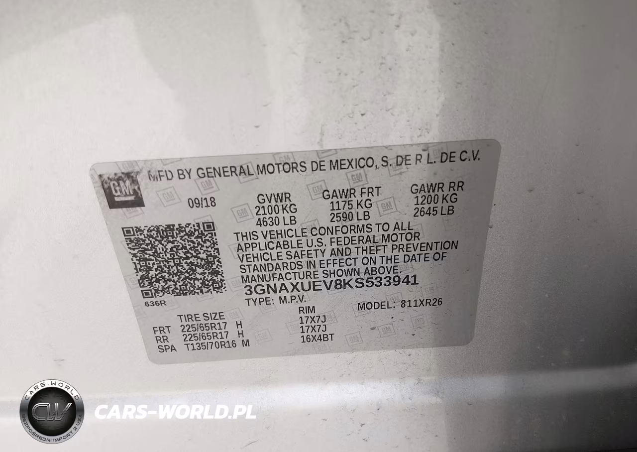 2019 Chevrolet Equinox Lt VIN:3GNAXUEV8KS533941 - 9