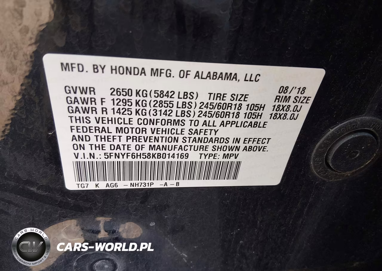 2019 Honda Pilot Ex-L VIN:5FNYF6H58KB014169 - 9