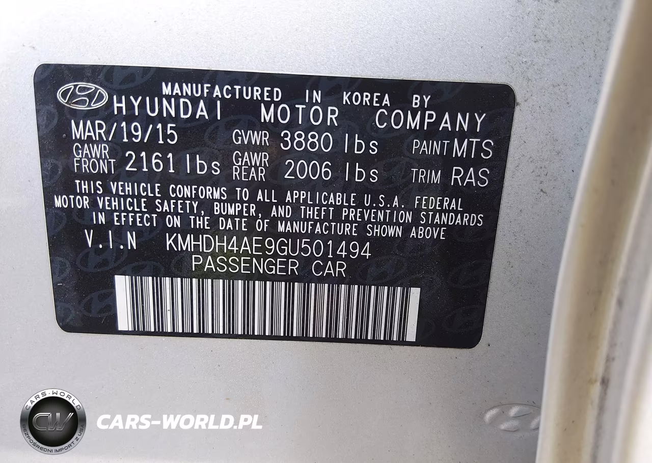2016 Hyundai Elantra Se VIN:KMHDH4AE9GU501494 - 9