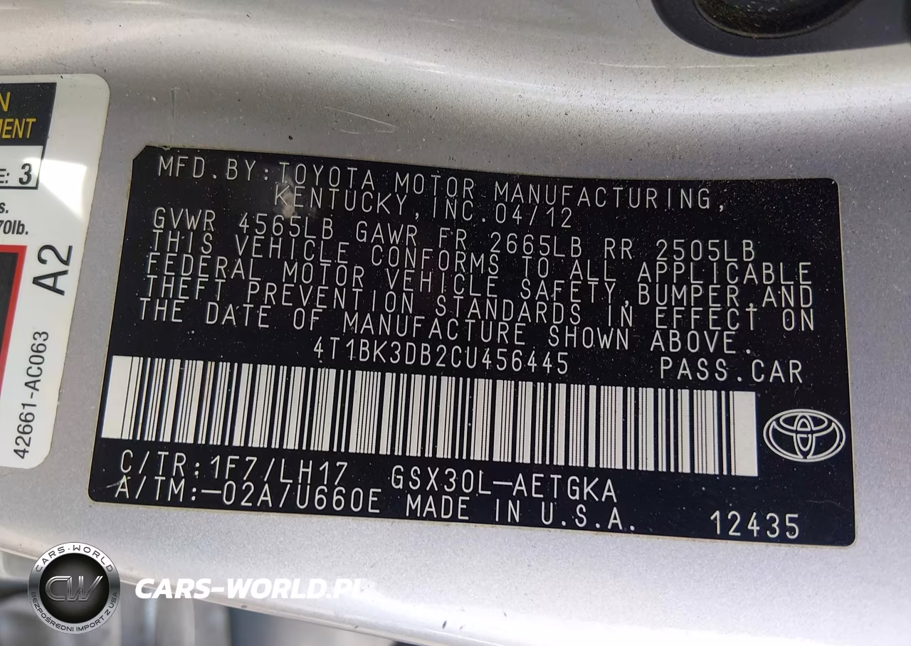 2012 Toyota Avalon VIN:4T1BK3DB2CU456445 - 9