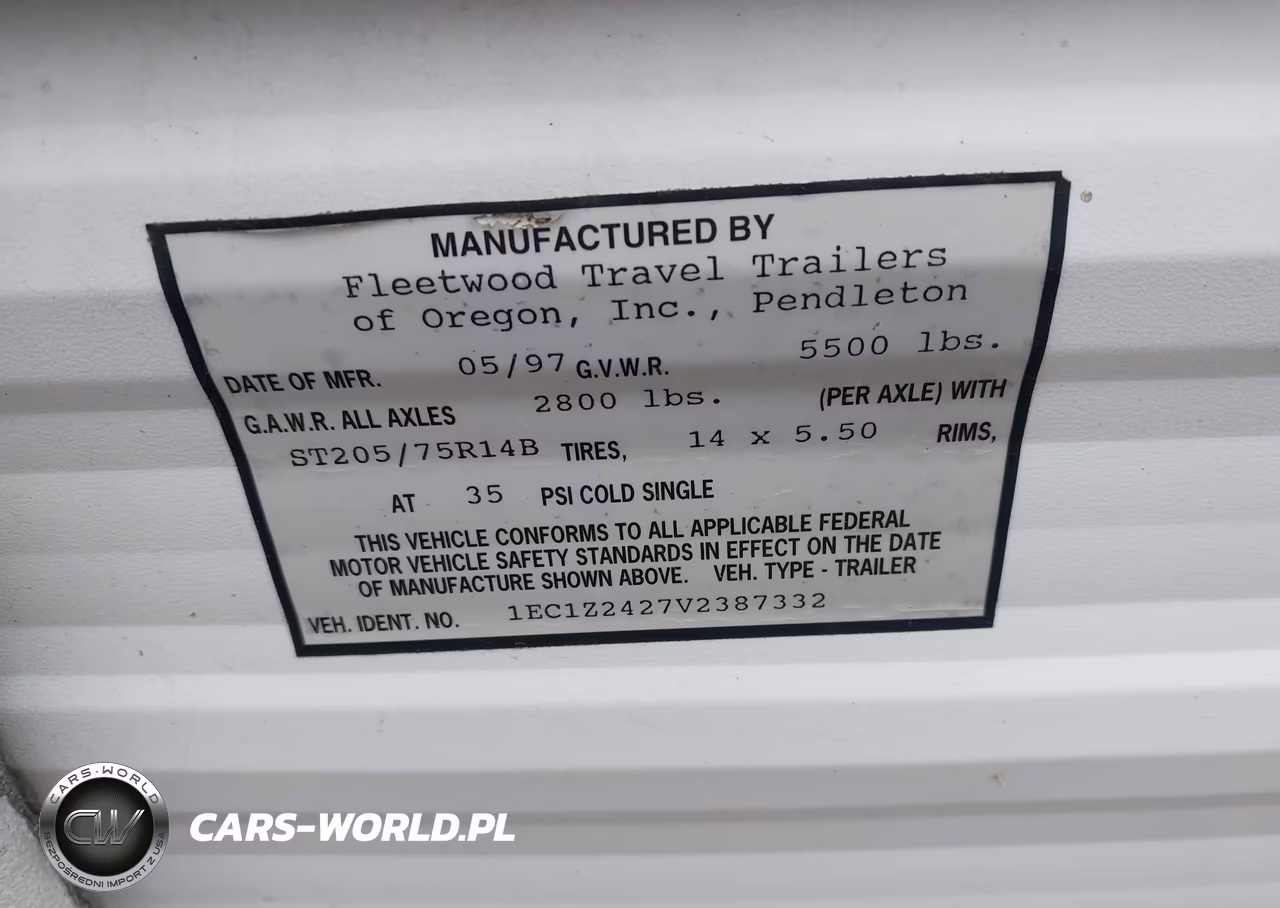 1997 Fleetwood Travel Trailer VIN:1EC1Z2427V2387332 - 9