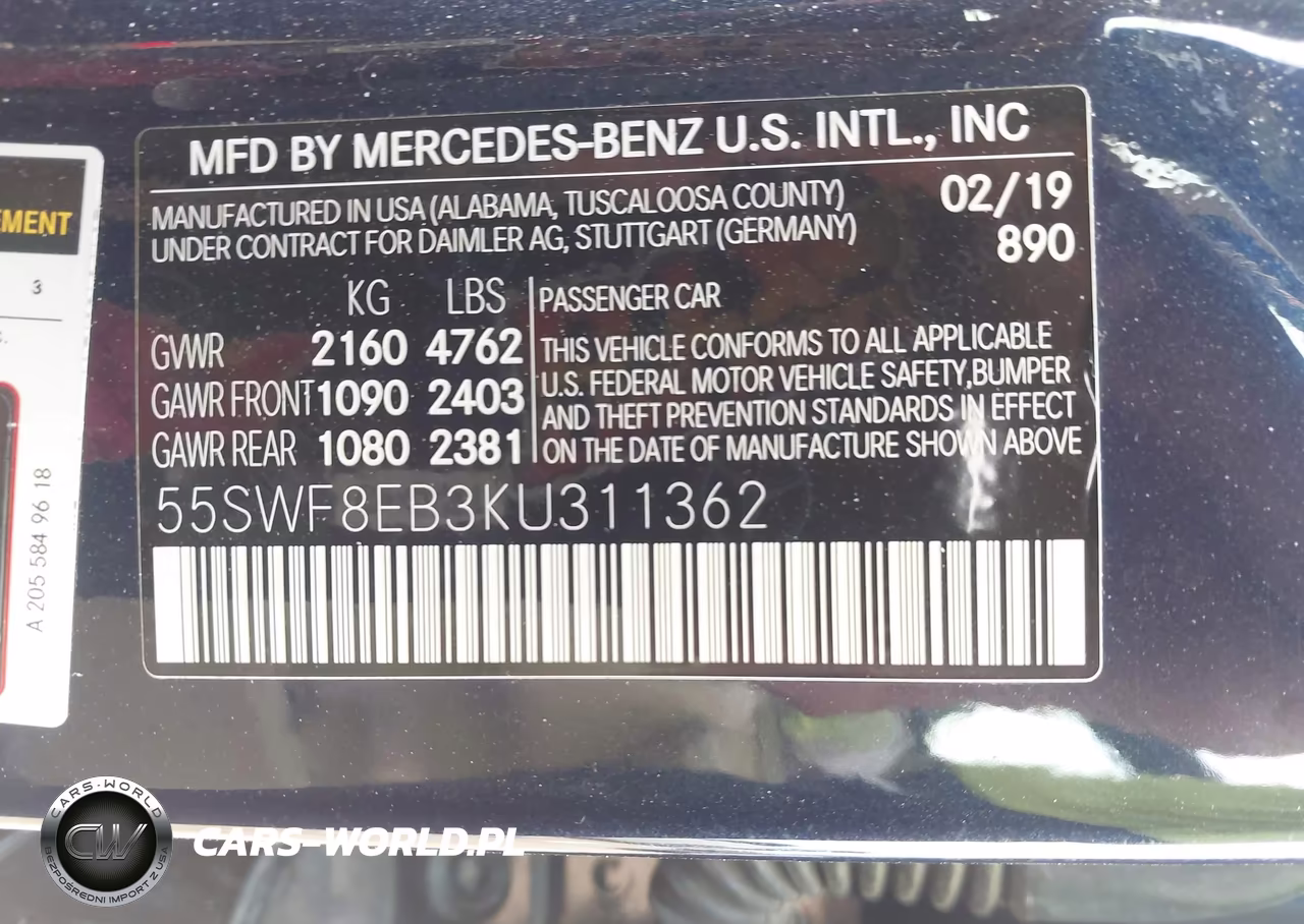 2019 Mercedes-Benz C 300 4Matic VIN:55SWF8EB3KU311362 - 9