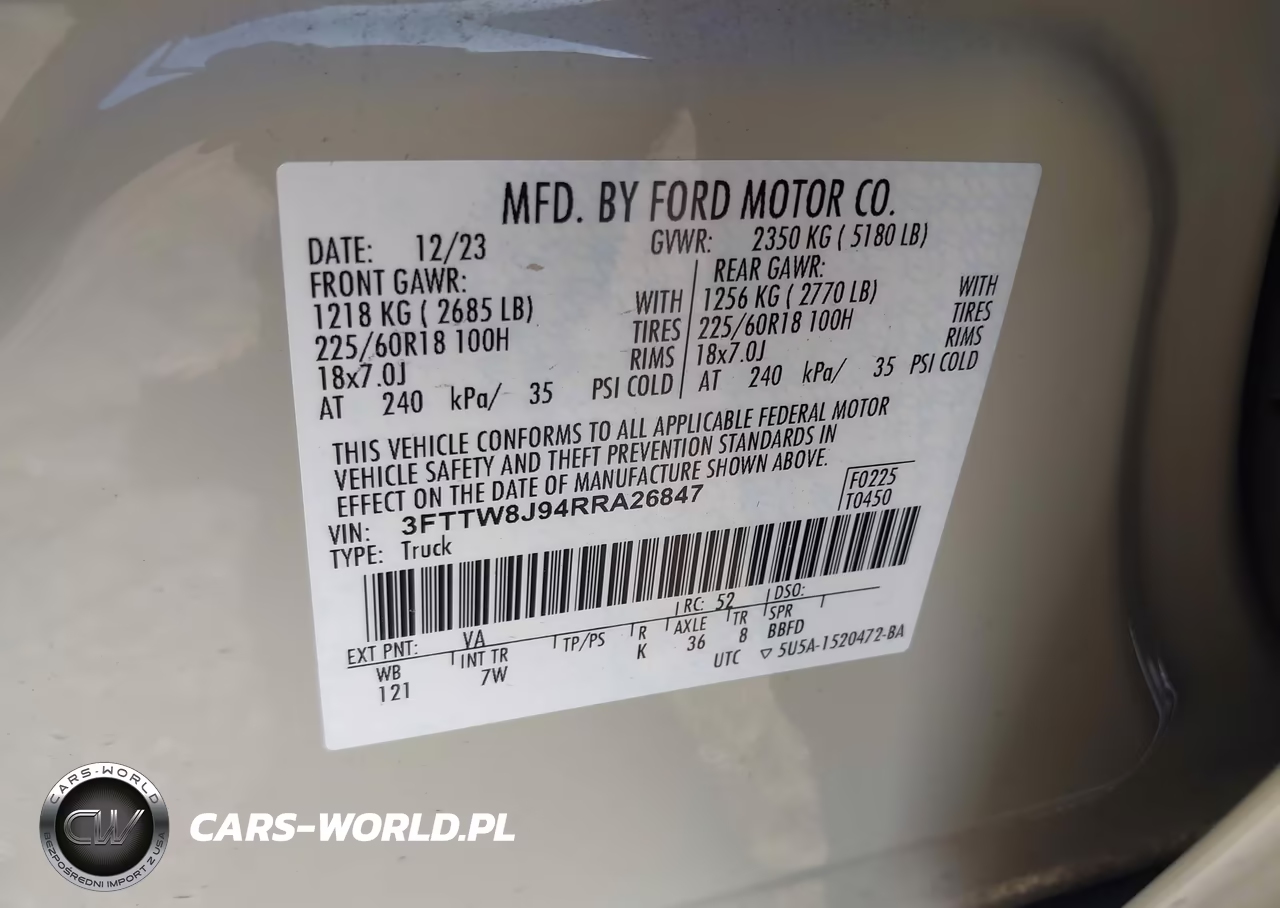 2024 Ford Maverick Xlt VIN:3FTTW8J94RRA26847 - 9