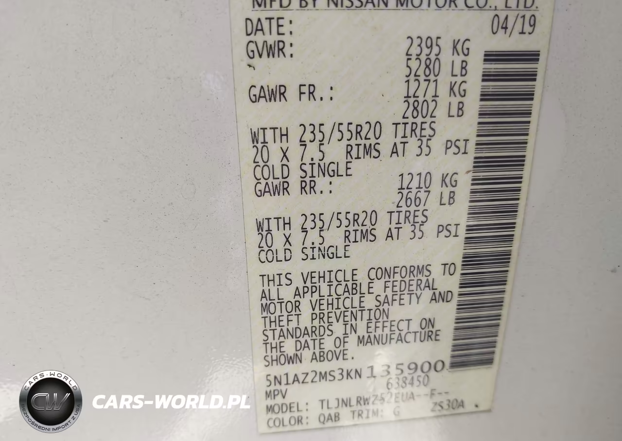 2019 Nissan Murano Sl VIN:5N1AZ2MS3KN135900 - 9