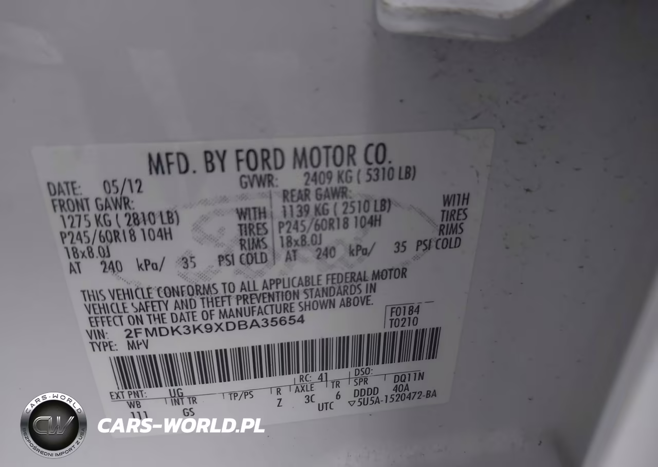 2013 Ford Edge Limited VIN:2FMDK3K9XDBA35654 - 9